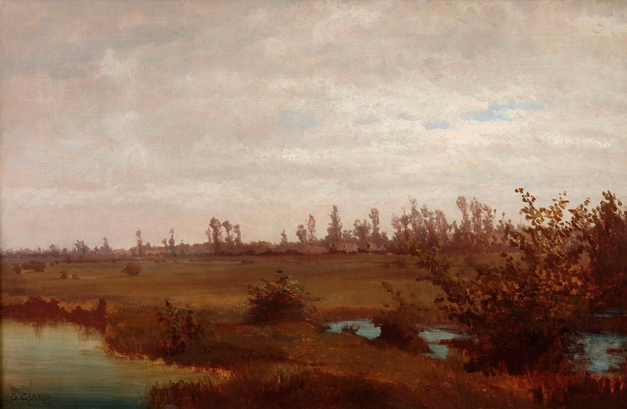 Pantanos de noviembre en el Sile, 1870s de Guglielmo Ciardi