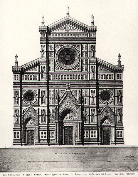 Diseño para la fachada de Santa Maria del Fiore o Duomo en Florencia de Guglielmo Petersen