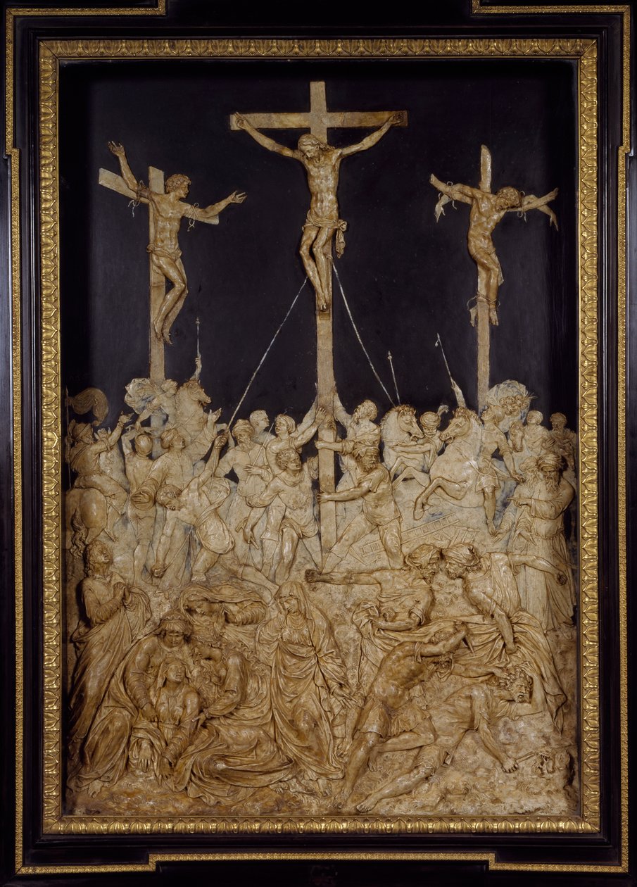 Crucifixión, atribuida a Guglielmo della Porta (1515-1577), relieve de cera, Italia de Guglielmo della Porta