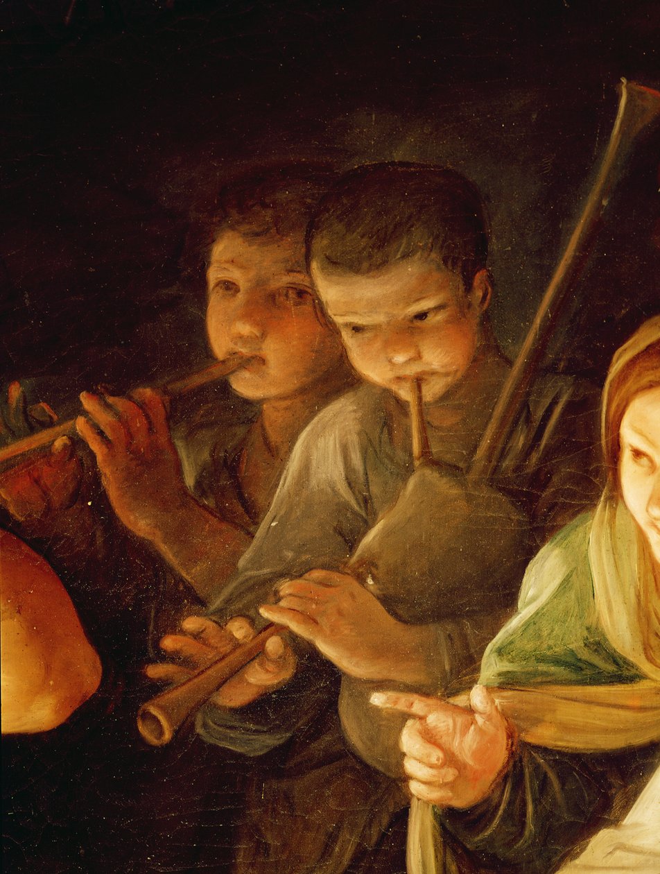 Adoración de los pastores (detalle) de Guido Reni