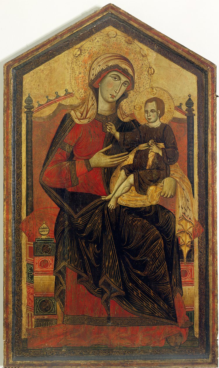 Madonna y el Niño entronizados de Guido da Siena