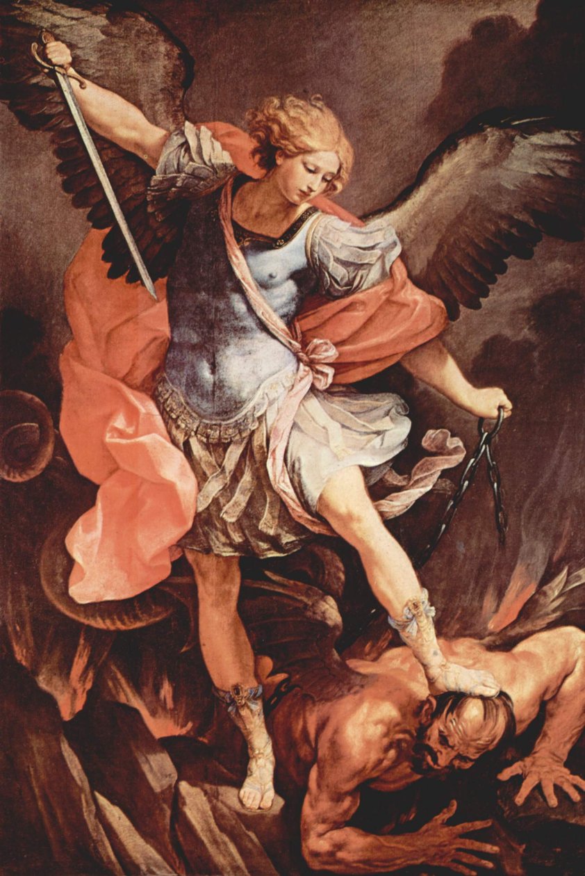 El Arcángel Miguel vence a Satanás de Guido Reni