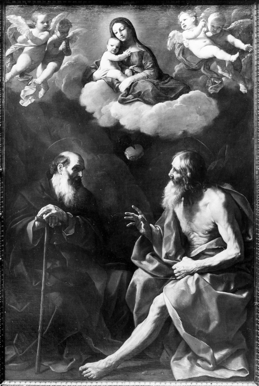 Los ermitaños Pablo y Antonio en el desierto de Guido Reni
