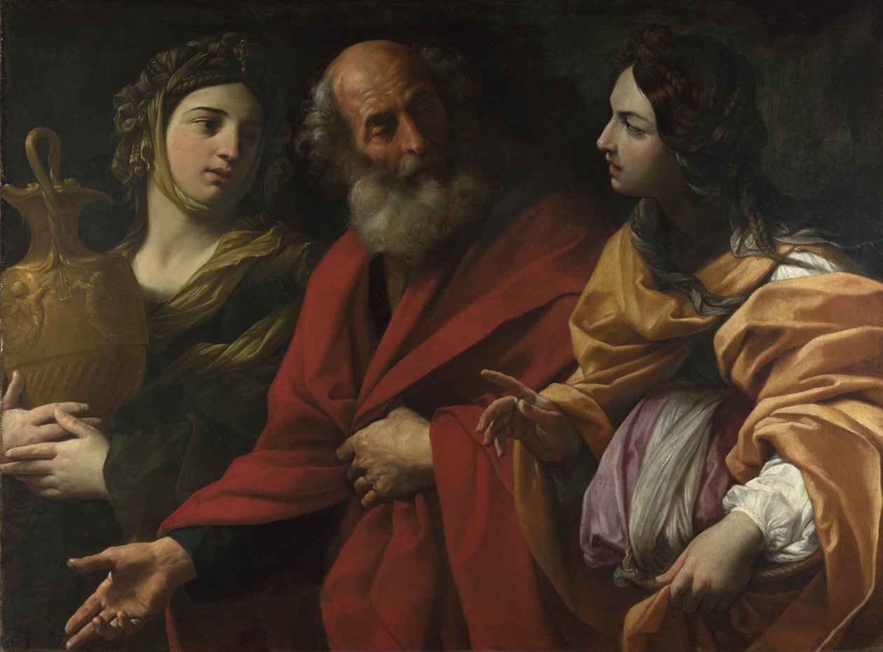 Lot y sus hijas dejando Sodoma, c. 1615 de Guido Reni