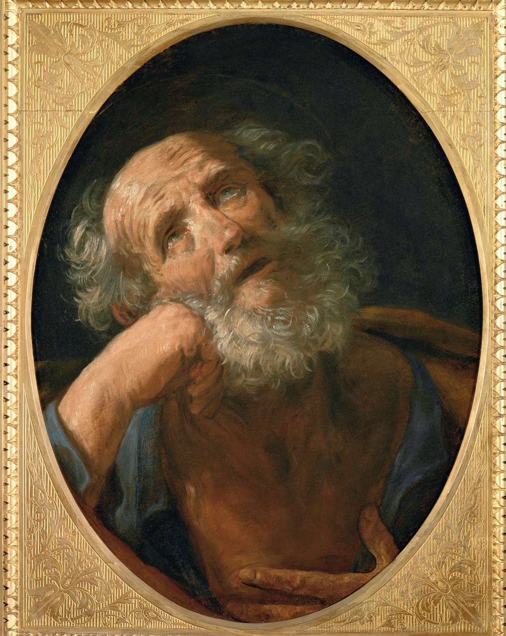 San Pedro penitente - Der reuige Petrus ... (pintura sobre lienzo) de Guido Reni