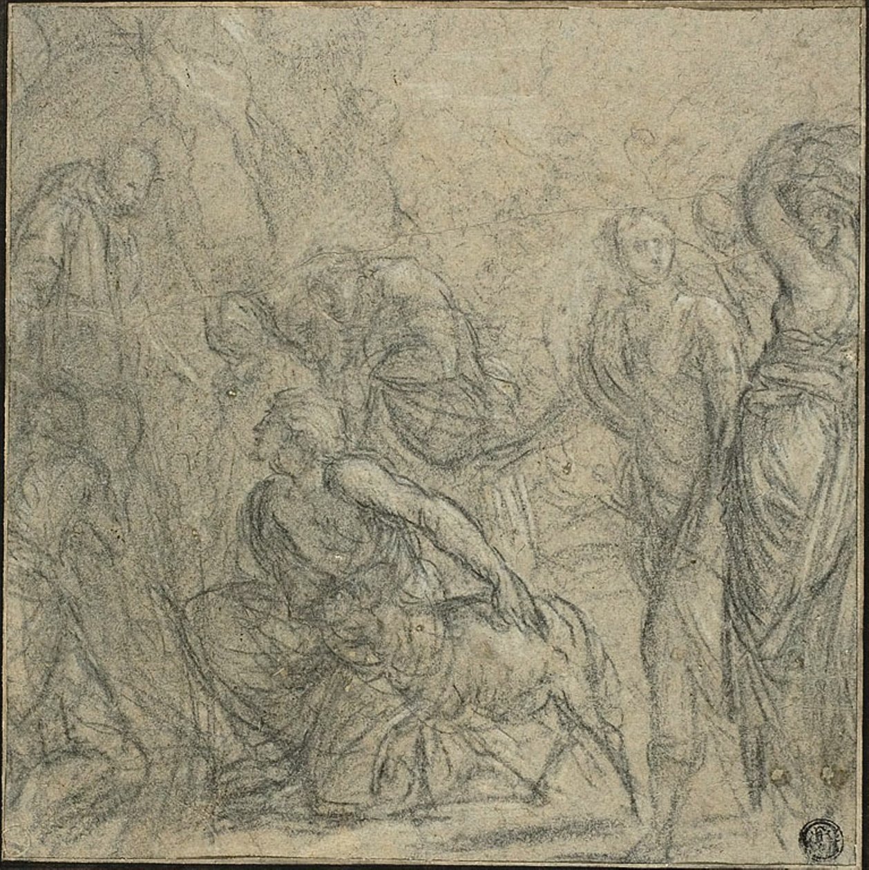 Estudio para San Benito Recibiendo Regalos de los Campesinos de Guido Reni