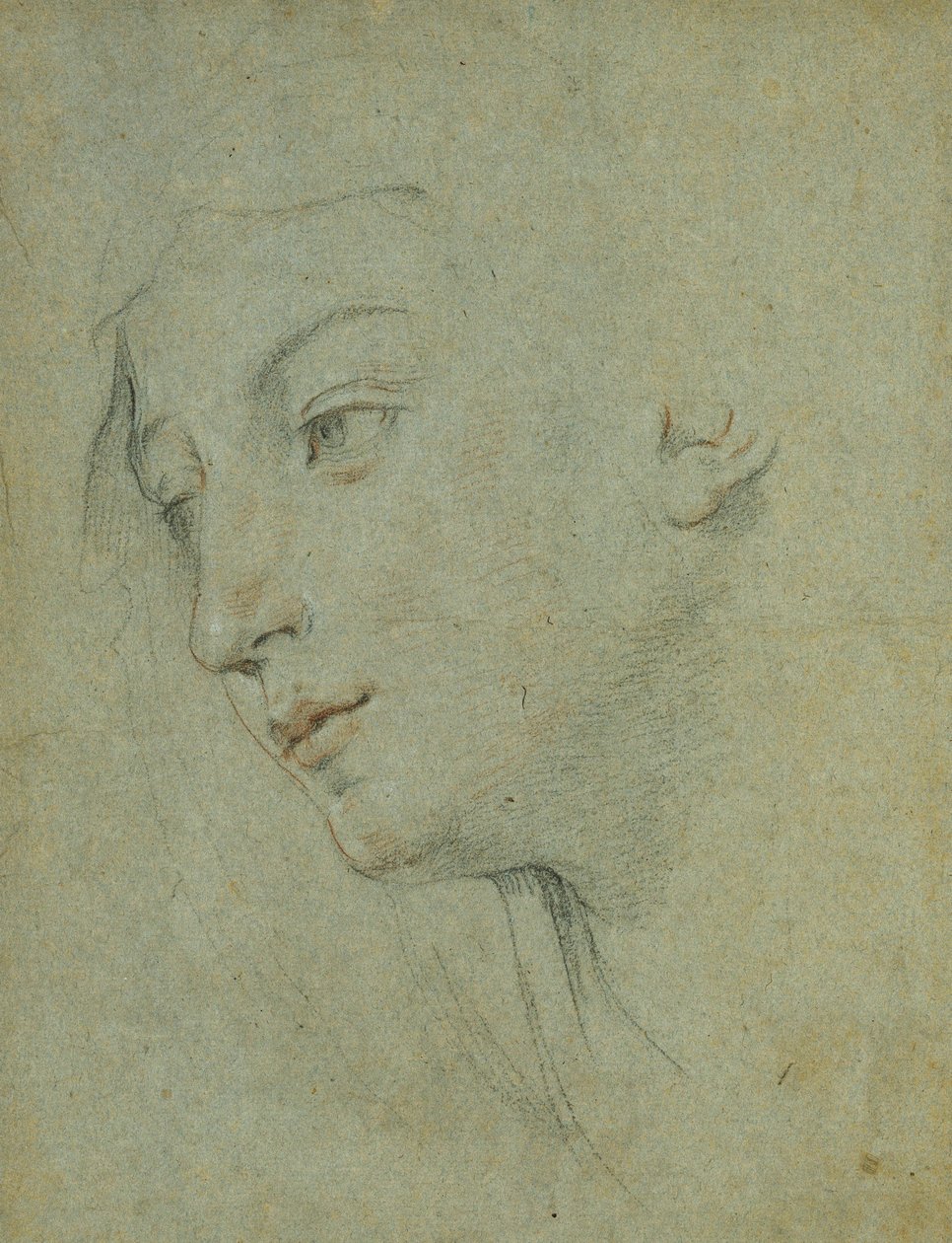 La Cabeza de una Mujer Mirando Hacia Abajo a la Izquierda de Guido Reni
