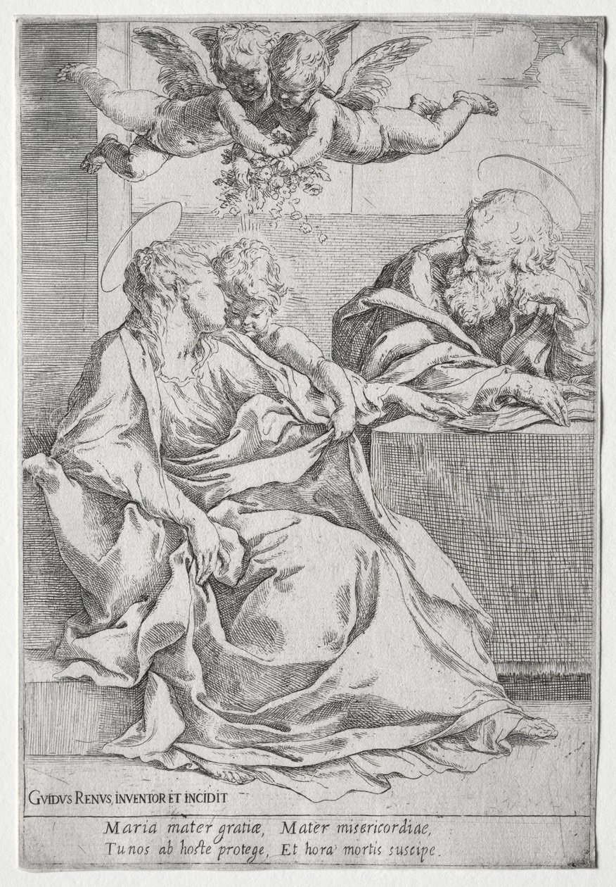La Sagrada Familia con dos ángeles de Guido Reni