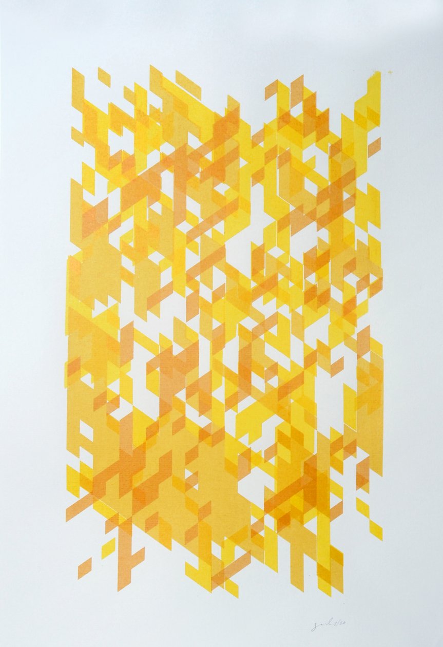 Deconstrucción N°14, 2014 (tinta sobre papel) de Guilherme Pontes