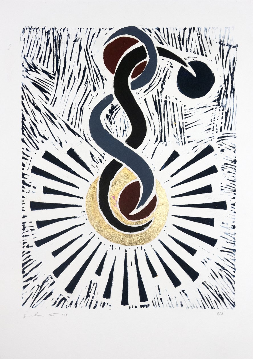 Bailarina invertida Nº2, 2019 (linograbado) de Guilherme Pontes
