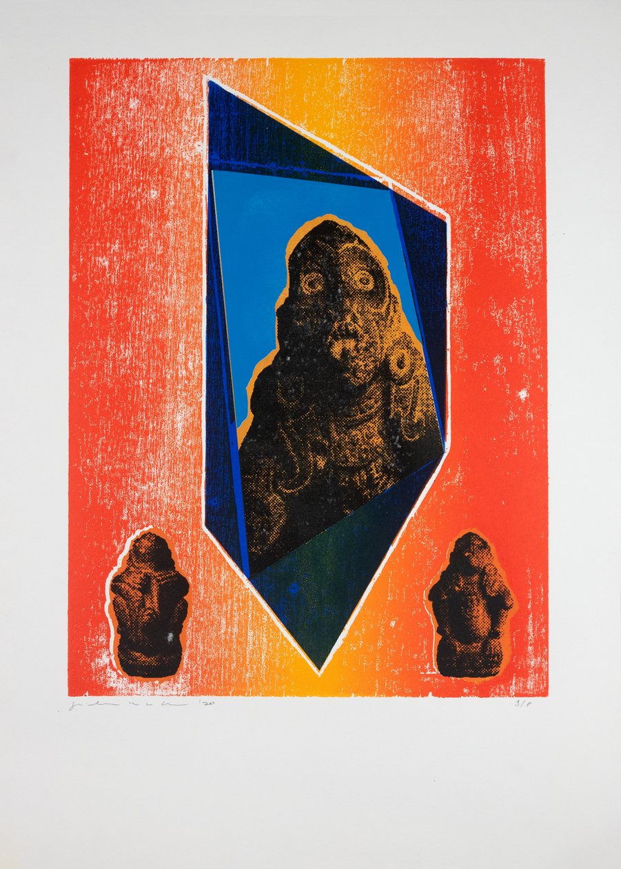 Habitación invisible Nº9, Blanco, 2019 (xilografía y serigrafía) de Guilherme Pontes