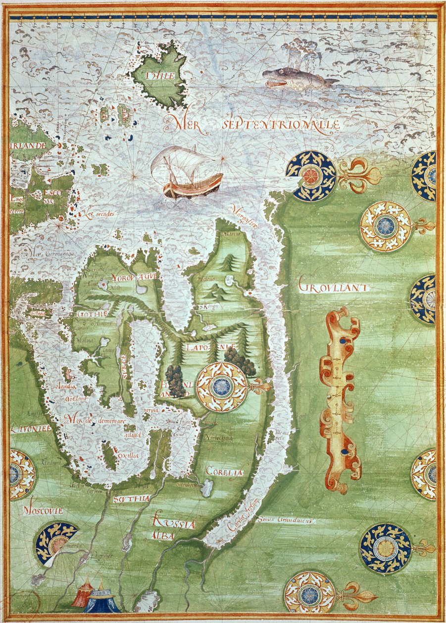 Fol.10v Mapa de Escandinavia y Rusia del Norte, de 
