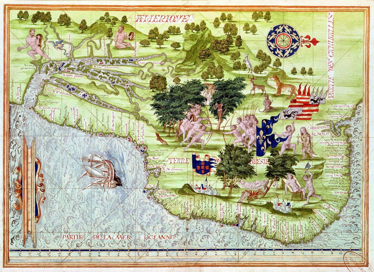 Fol.44v Mapa de Brasil, de 