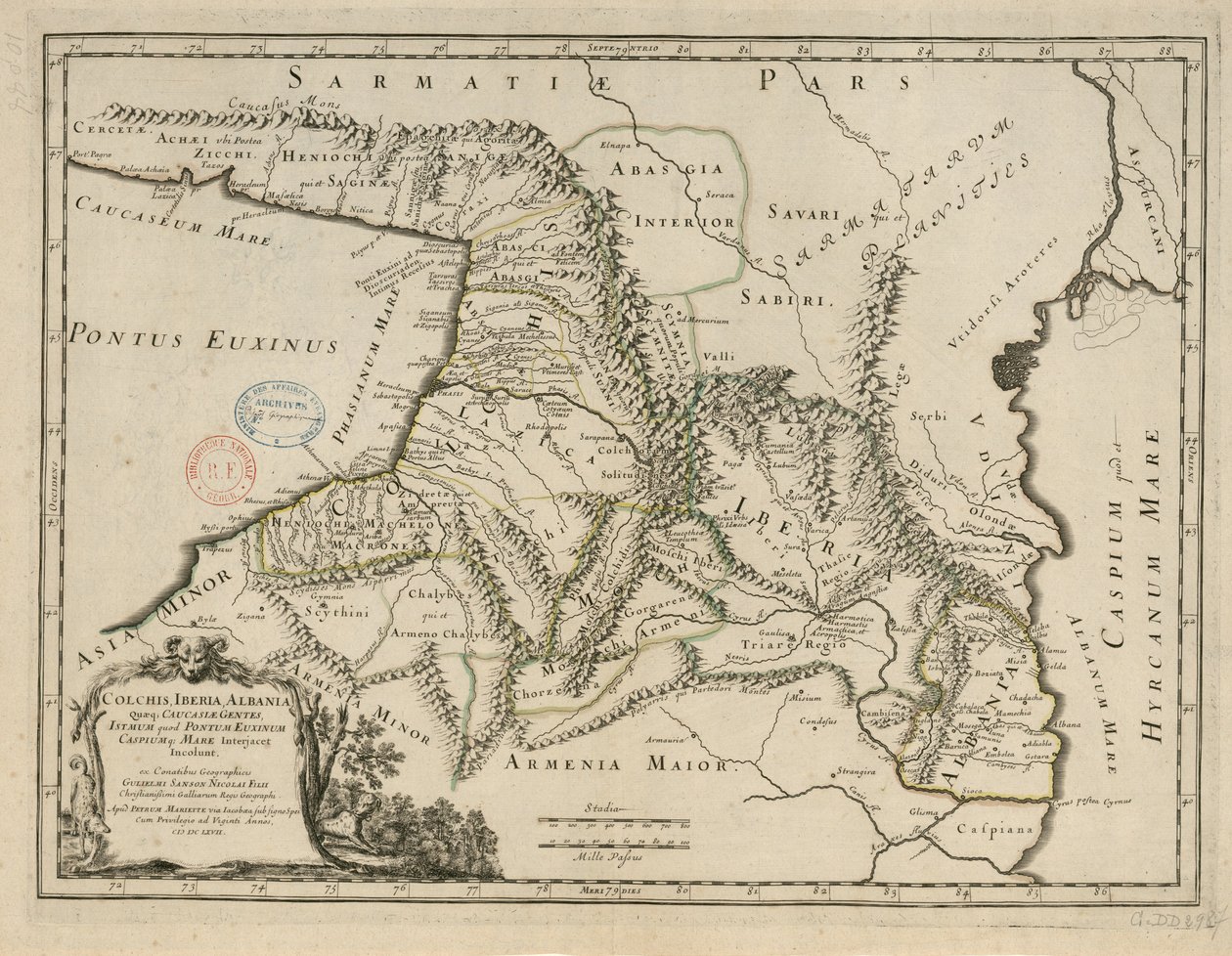 Colchis, Iberia, Albania quae q., Caucasiae gentes, istmo que Pontum de Guillaume Sanson