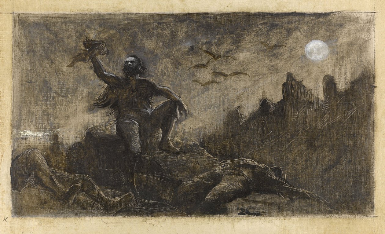 Han de Islandia bebiendo la sangre de sus víctimas, hacia 1889 (óleo sobre lienzo) de Guillaume Albert Demarest