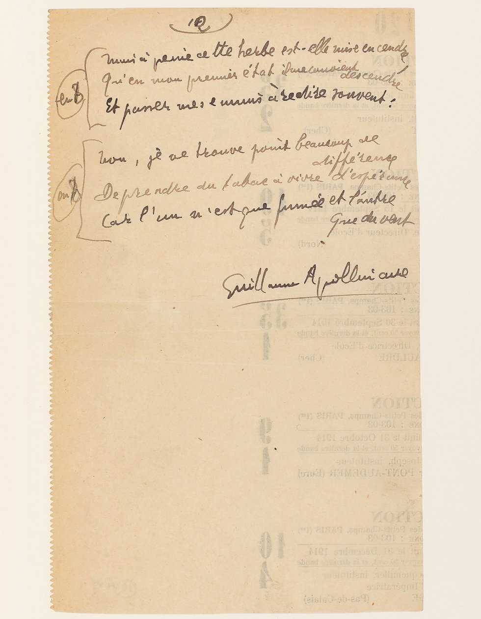 "Vida anecdótica. "Himno de la Liga de las Naciones". Tabaco.", 15 de agosto de 1918 de Guillaume Apollinaire