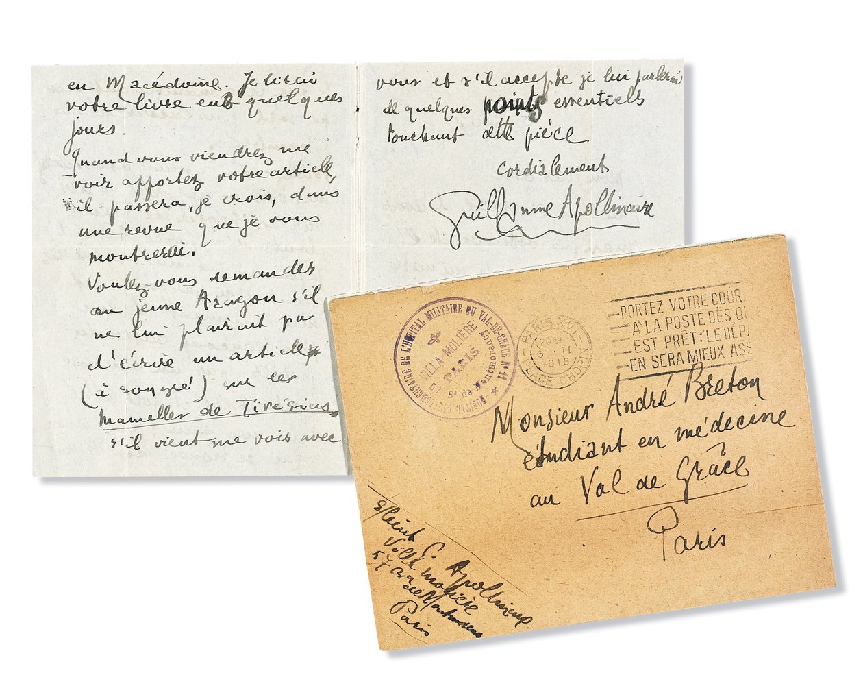 Carta a André Breton, 1918 de Guillaume Apollinaire