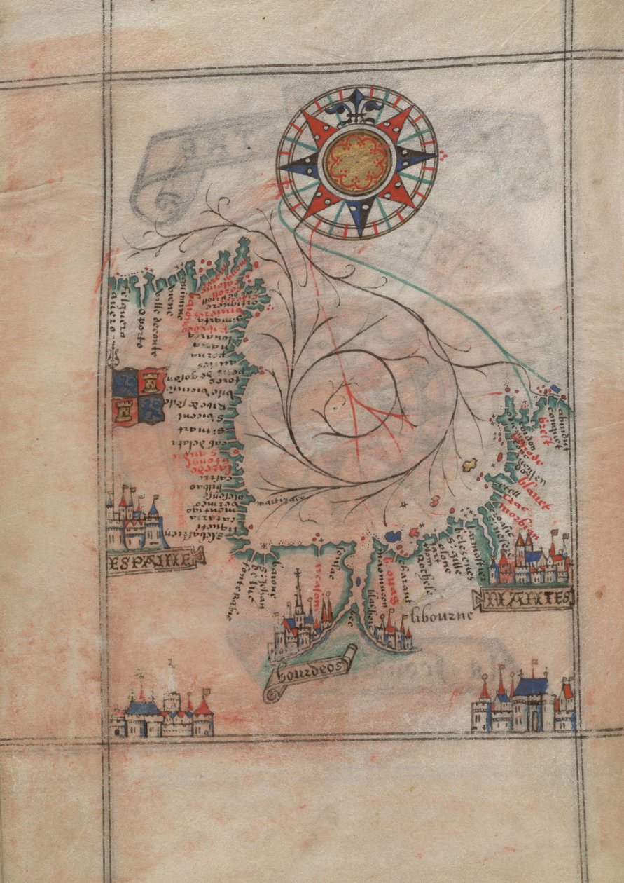 El golfo de Vizcaya en el atlas de Guillaume Brouscon (1540-1560) de Guillaume Brouscon
