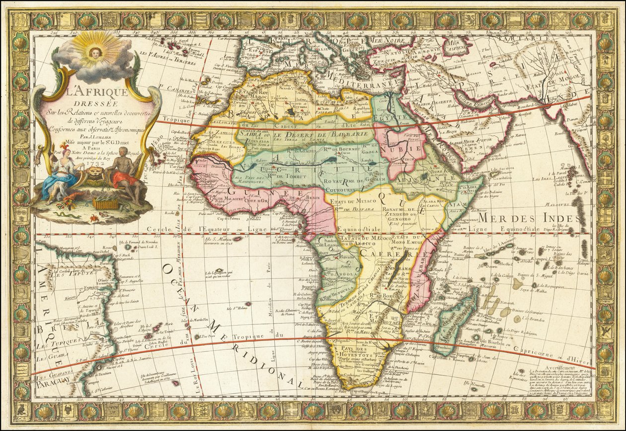 Mapa de África de 1732 por Guillaume Danet de Guillaume Danet