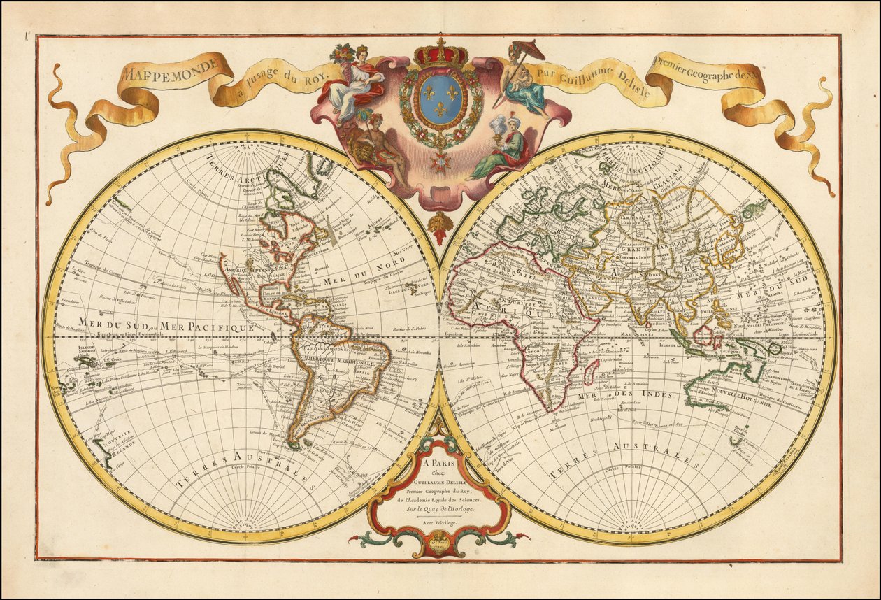 Mapa del mundo de 1720 - Mappemonde a l