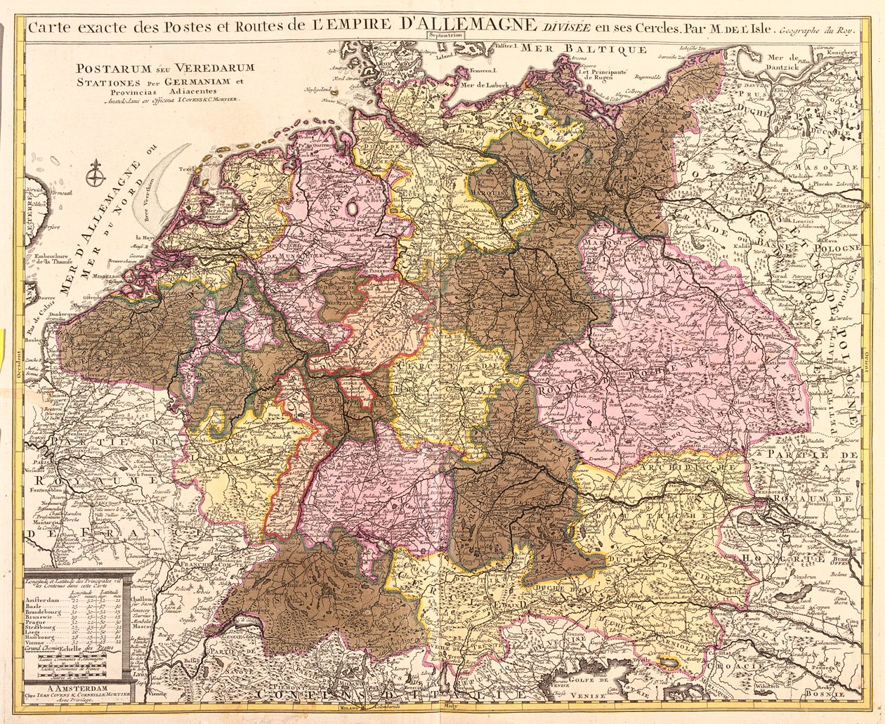 Bélgica, Países Bajos, Alemania, Polonia (Voivodías: Pomerania, Pomerania Occidental, Lubusz, Baja Silesia), República Checa (Región : Olomuc, Moravia del Sur, Praga, Bohemia Central, Bohemia del Sur, Plze, Karlovy Vary, stínad Labem, Liberec, Hradec Králo de Guillaume Delisle