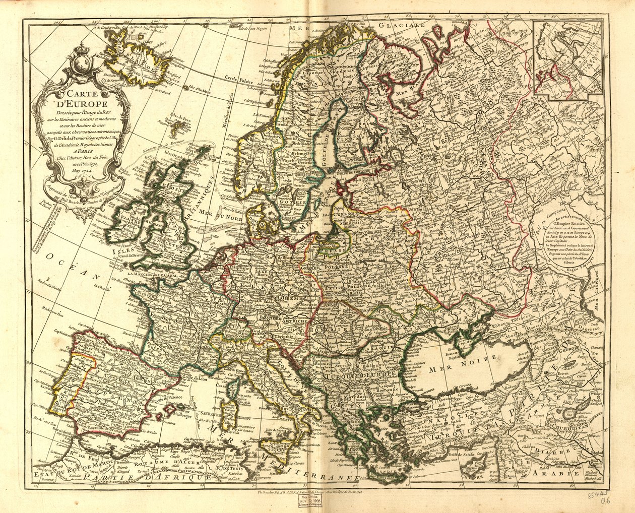 Mapa de Europa. LOC 97683588 de Guillaume Delisle