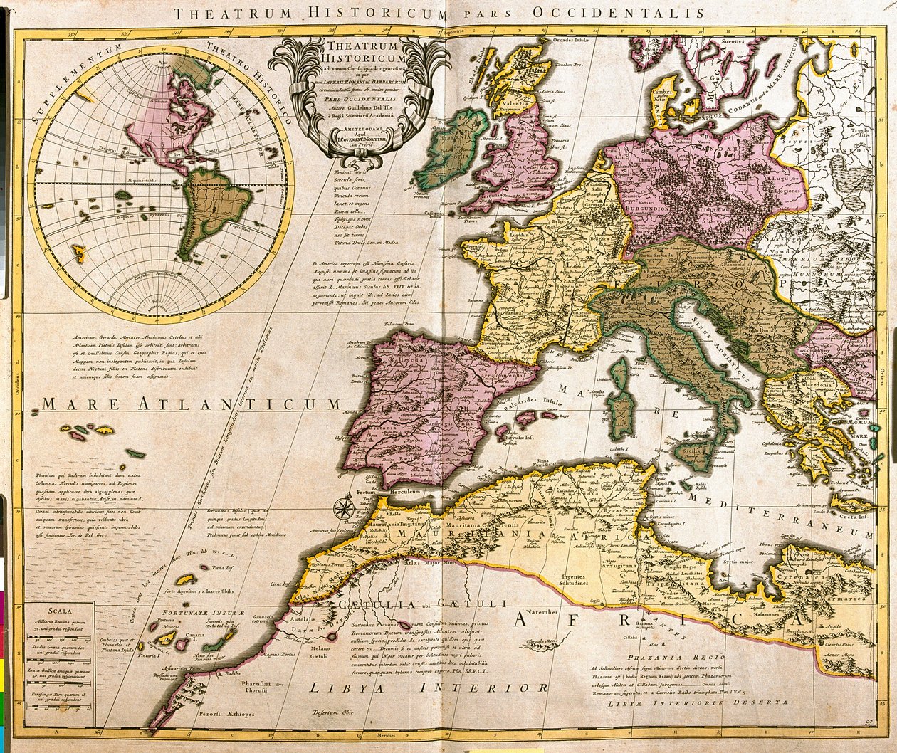 Mapa de Europa y las costas del norte de África de Guillaume Delisle