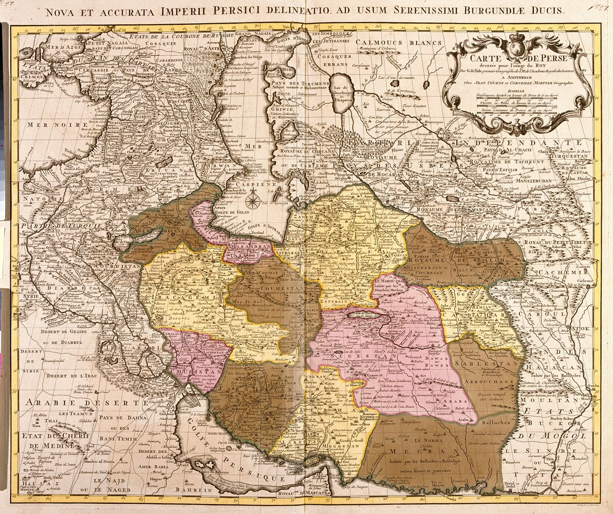 Mapa de Persia (grabado) de Guillaume Delisle