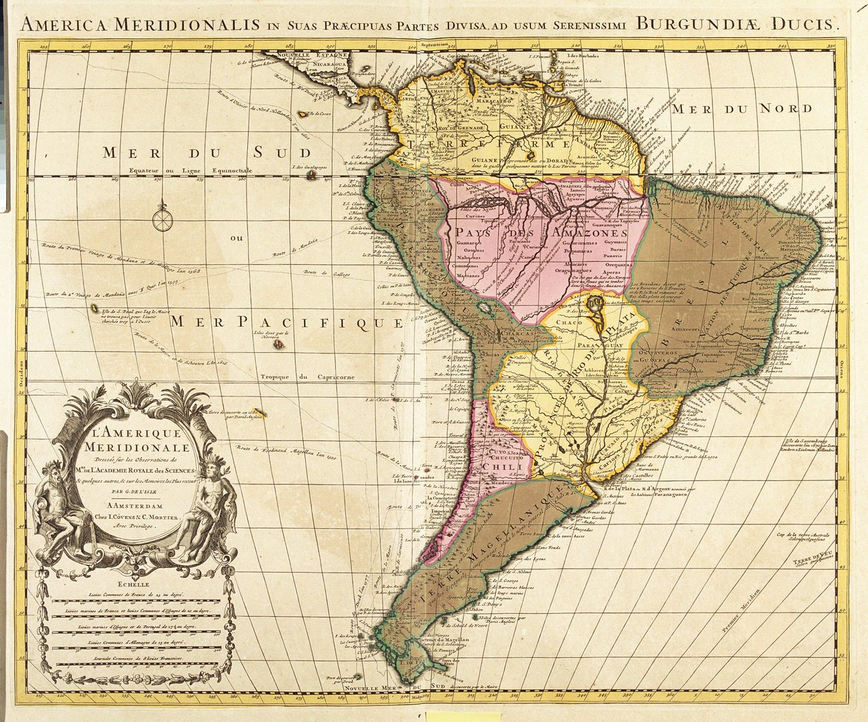 Mapa de América del Sur de Guillaume Delisle