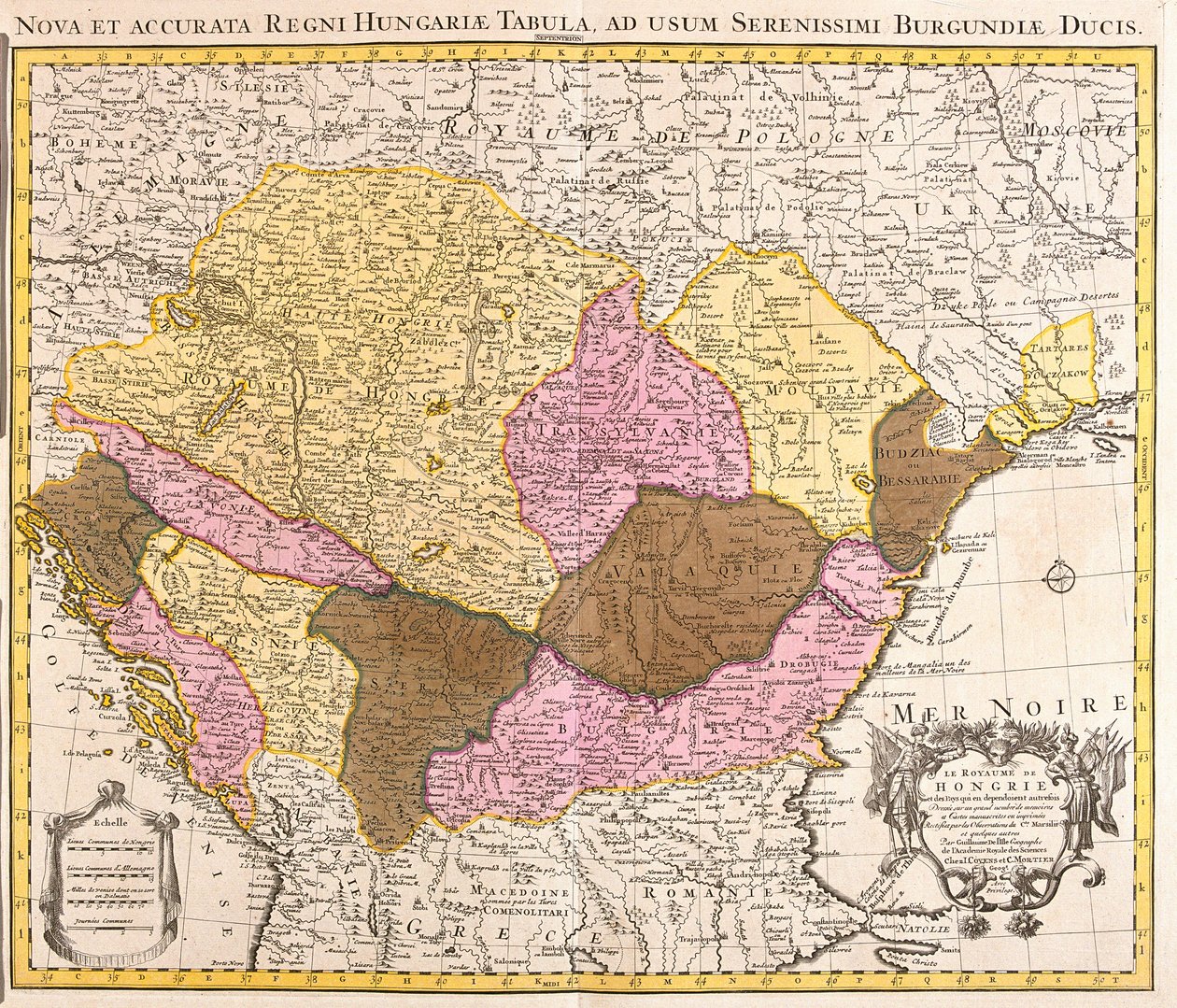 Mapa del Reino de Hungría de Guillaume Delisle