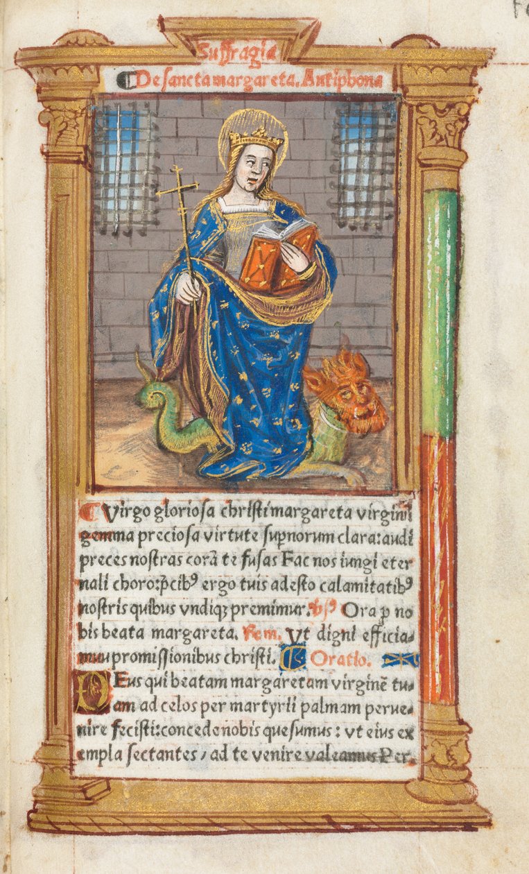 Libro de Horas Impreso (Uso de Roma): fol. 110r, Santa Margarita de Guillaume Le Rouge