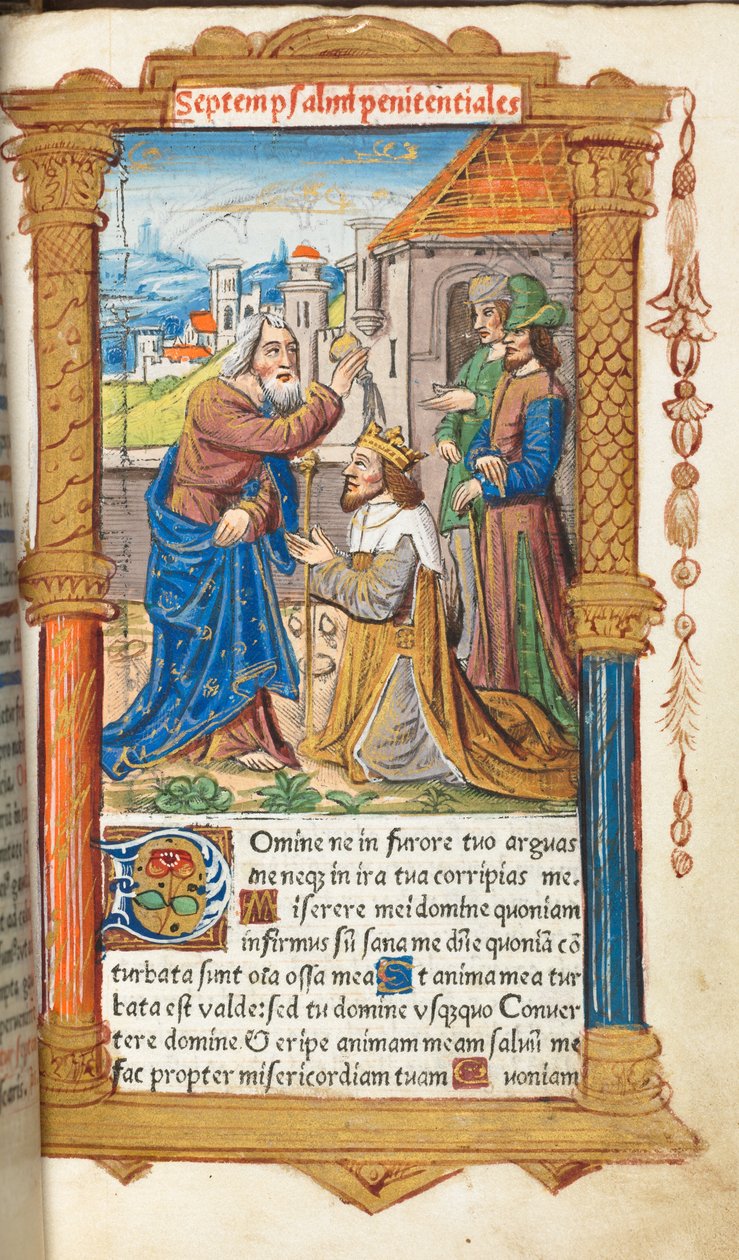 Libro de Horas Impreso (Uso de Roma): fol. 65r, David y Samuel de Guillaume Le Rouge