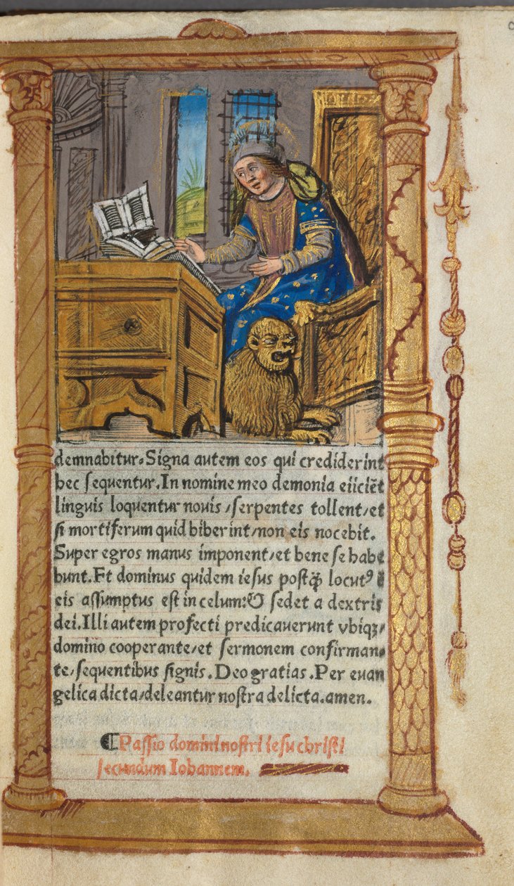 Libro de Horas Impreso Uso de Roma: fol. 20r, San Marcos, 1510 de Guillaume Le Rouge