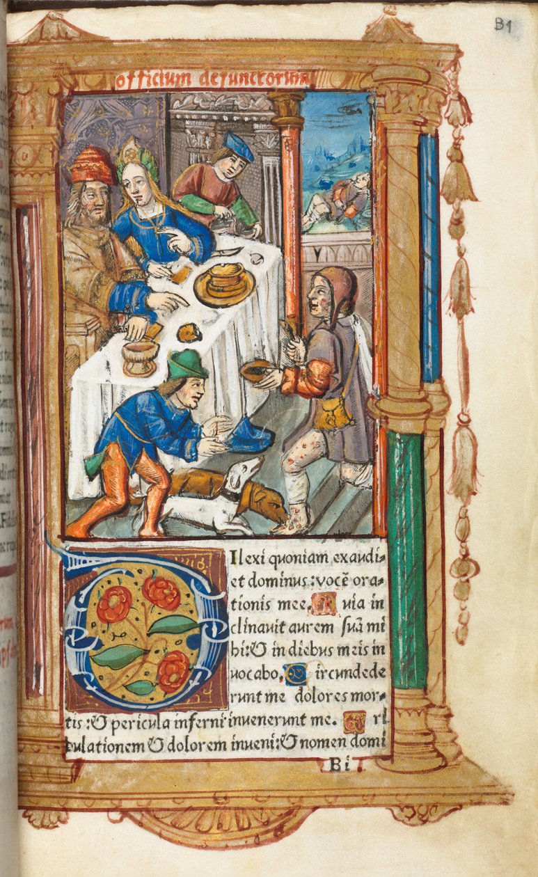 Libro de Horas Impreso Uso de Roma: fol. 73r, Lázaro, 1510 de Guillaume Le Rouge