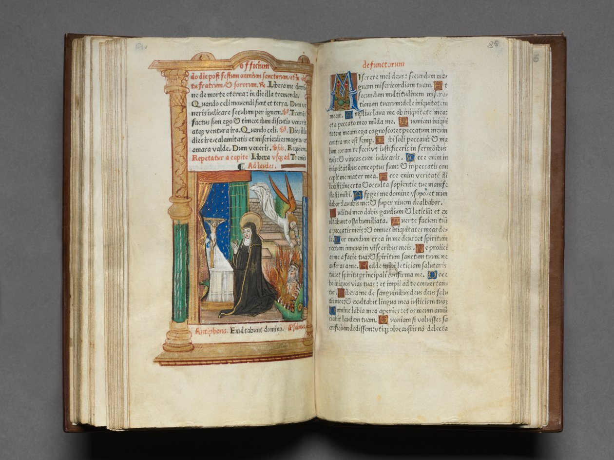Libro de Horas Impreso Uso de Roma: fol. 85r, Monja Dominicana, 1510 de Guillaume Le Rouge