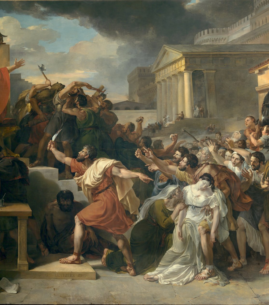 (detalle) Muerte de Virginia de Guillaume Lethiere