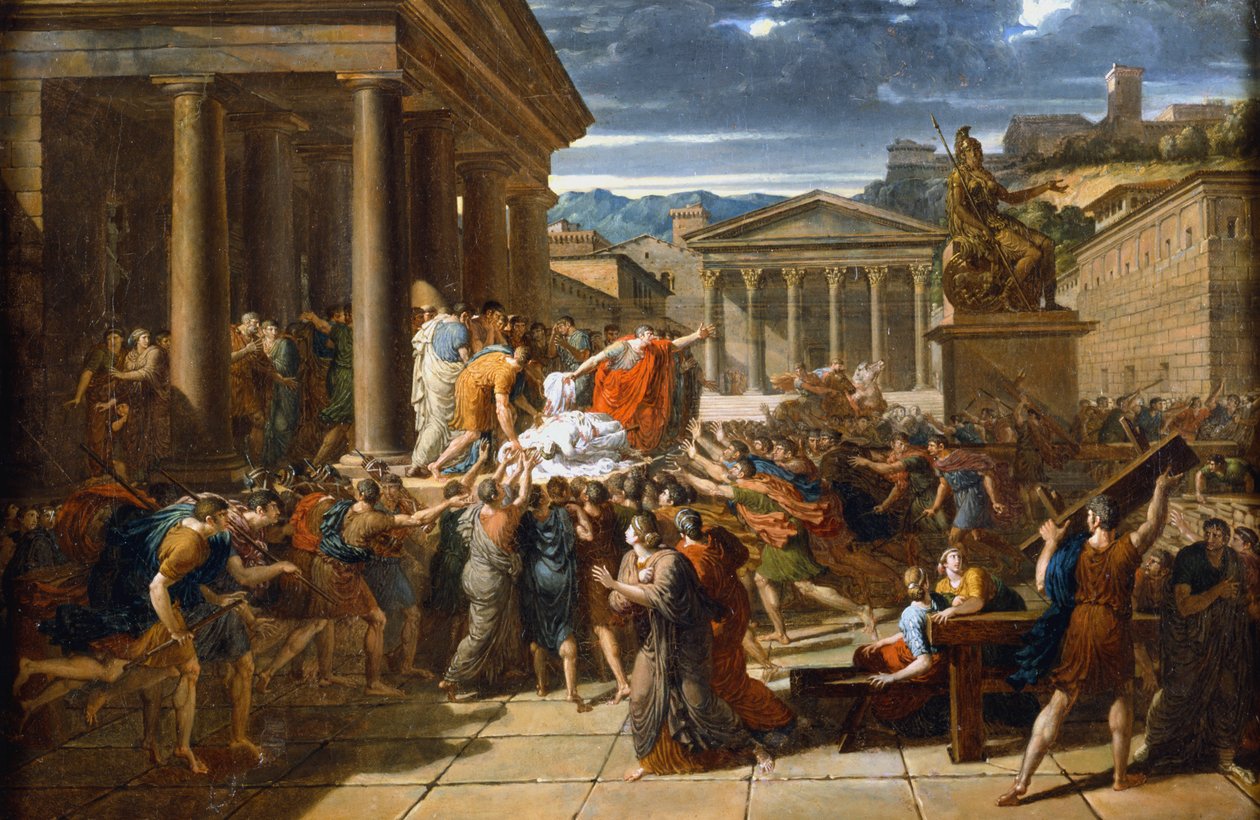 La muerte de César, 44 a.C. c1780-1832 de Guillaume Lethiere