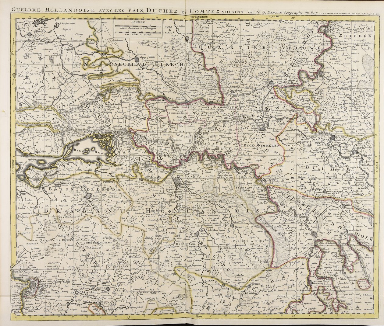 Gueldre hollandoise avec les pais, duchez et comtez voisins / par le sr. Sanson geographe du roy de Guillaume Sanson