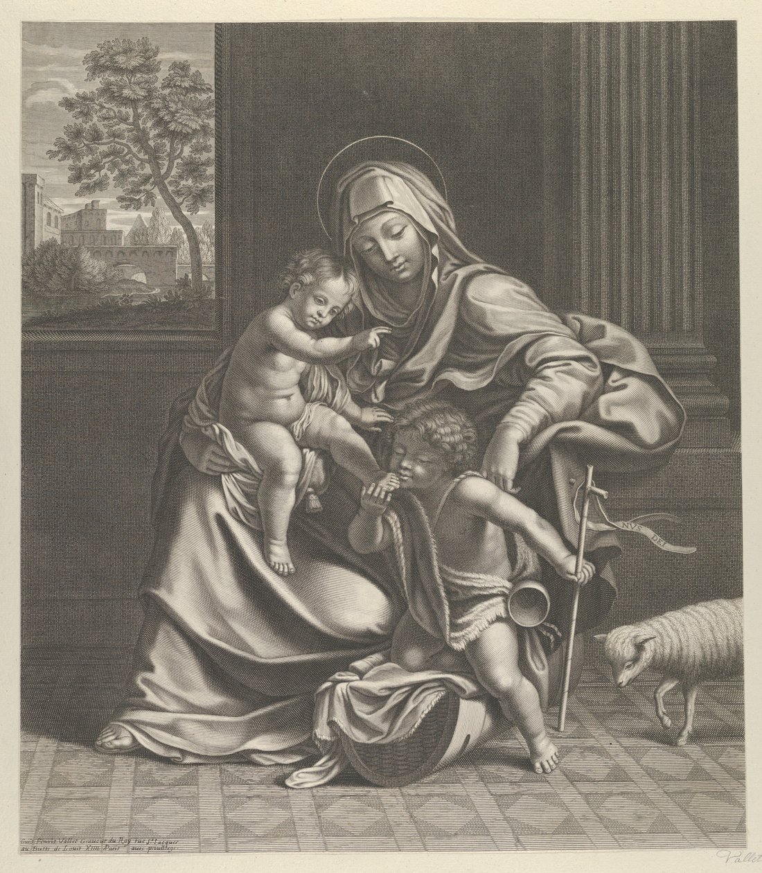 La Virgen sentada con el niño Cristo en su regazo..., ca. 1650-1704 de Guillaume Vallet