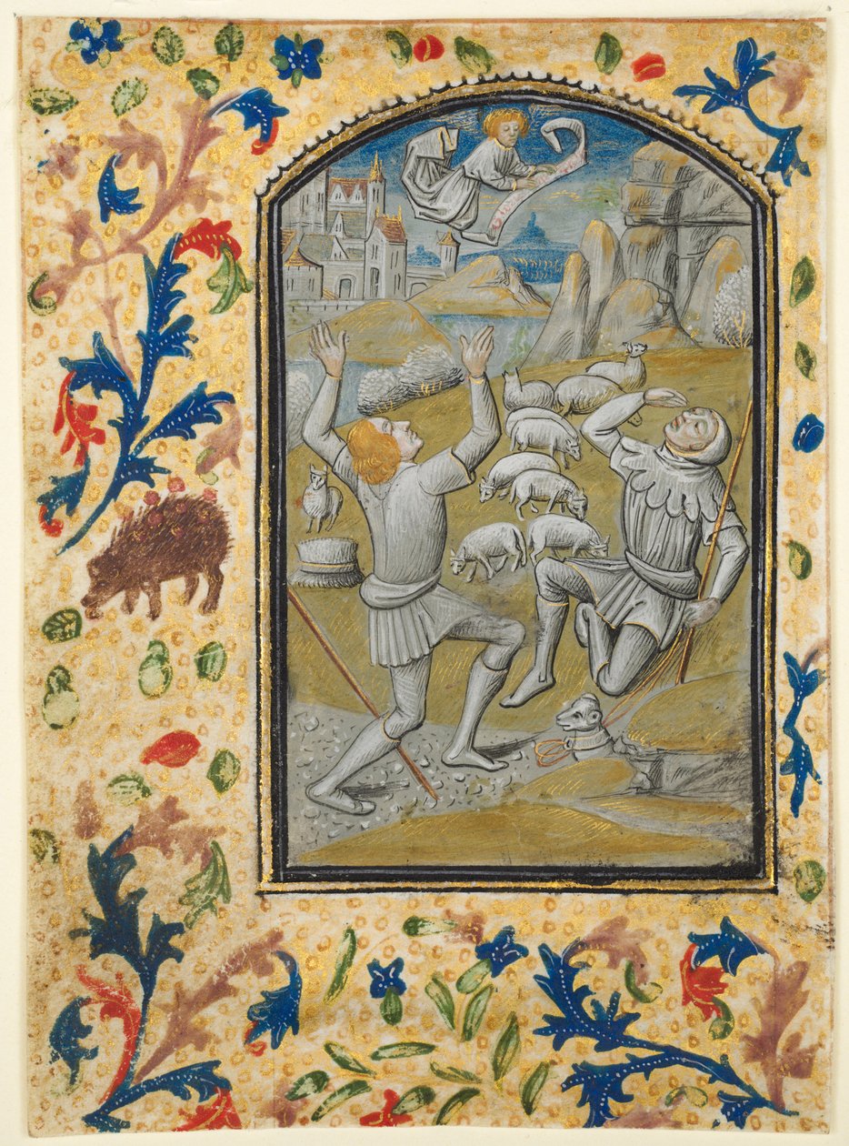 Hoja de un Libro de Horas: Coronación de la Virgen de Guillaume Vrelant