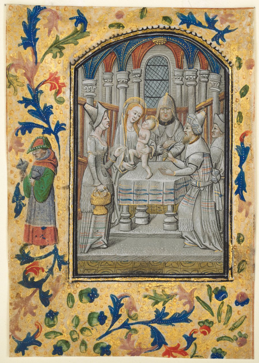 Hoja de un Libro de Horas: La Visitación, c. 1470-1480 de Guillaume Vrelant