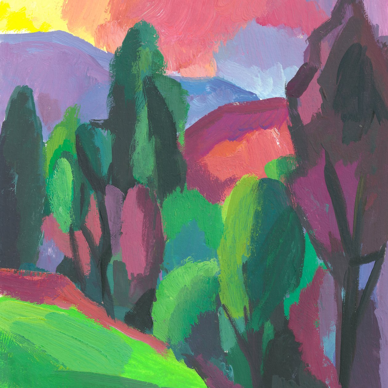 Bosque, 2008 (gouache sobre papel) de Guillermo Martí Ceballos
