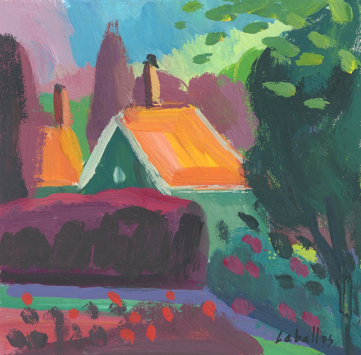 Casa en Holanda, 2010 (gouache sobre papel) de Guillermo Martí Ceballos