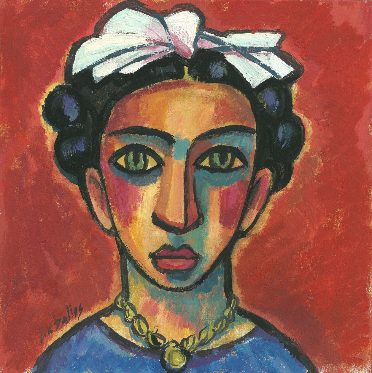 Retrato de Frida kahlo, 2013 (gouache sobre papel) de Guillermo Martí Ceballos