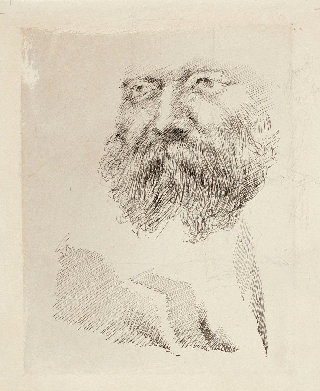 Director C.A. Zitting, Estudio de retrato, Rostro de Gunnar Berndtson