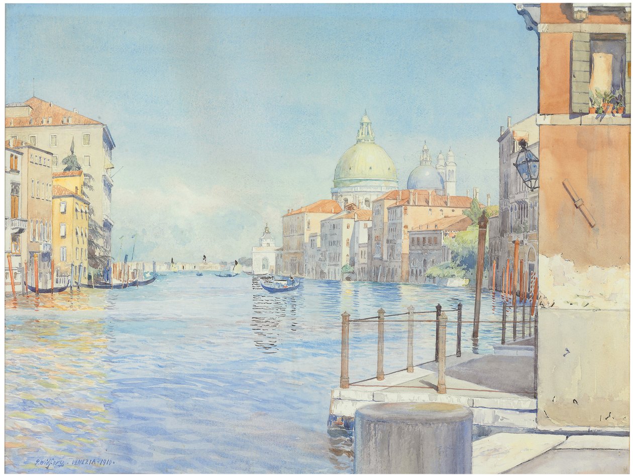 El Gran Canal, Venecia, con la Santa Maria della Salute de Gunnar Widforss
