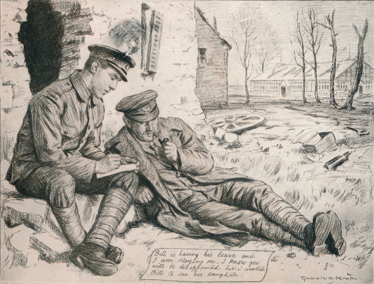 La carta a casa, c1917 de Gunning King