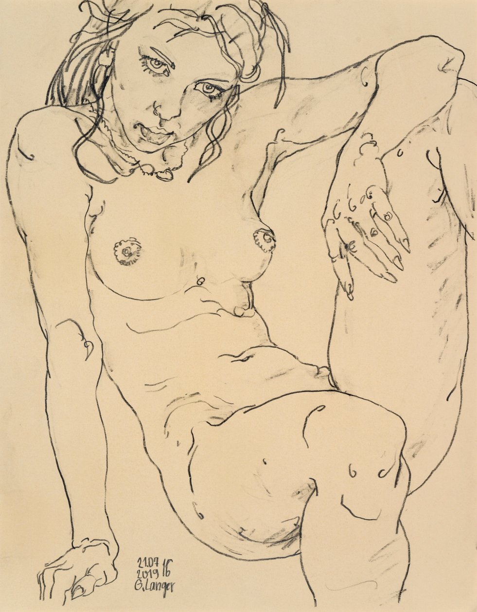 Desnudo sentado, Noche fría de Gunter Langer