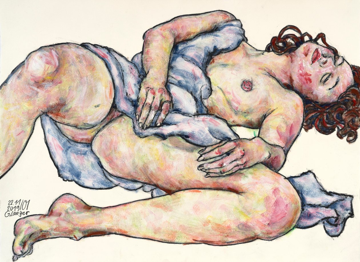 Desnudo reclinado, Mujer romana de Gunter Langer