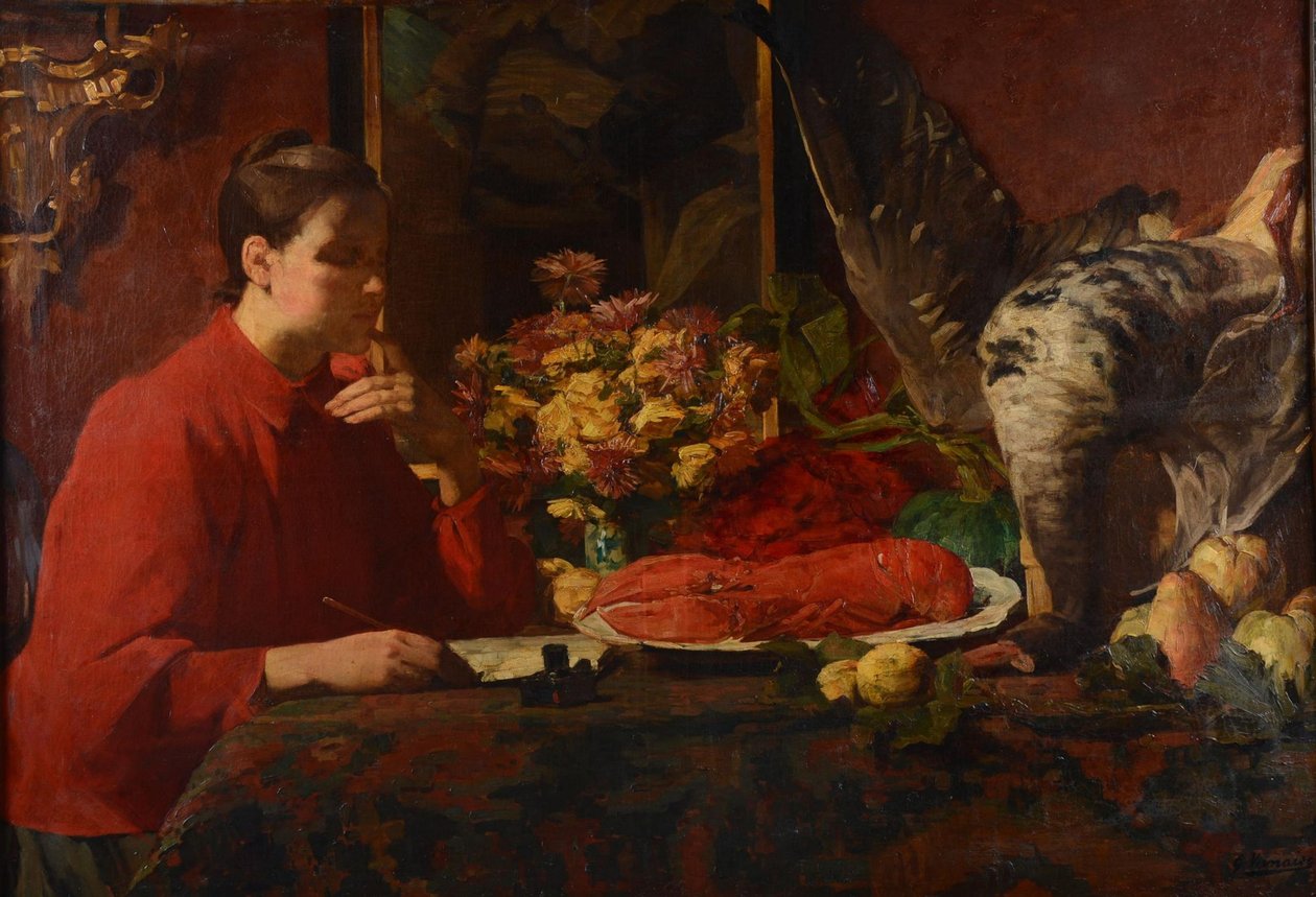 Dama con una langosta de Gustaaf Vanaise